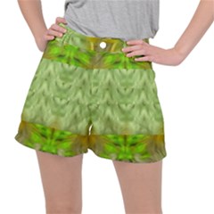 Landscape In A Green Structural Habitat Ornate Ripstop Shorts by pepitasart