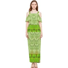 Landscape In A Green Structural Habitat Ornate Draped Sleeveless Chiffon Jumpsuit by pepitasart