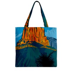 Guadalupe Mountains National Park With El Capitan Peak Texas United States Wpa Poster Art Color Zipper Grocery Tote Bag by retrovectors