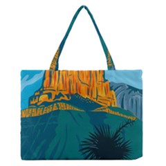 Guadalupe Mountains National Park With El Capitan Peak Texas United States Wpa Poster Art Color Zipper Medium Tote Bag