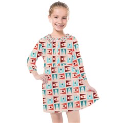Retro Digital Kids  Quarter Sleeve Shirt Dress