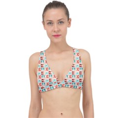 Retro Digital Classic Banded Bikini Top by Mariart