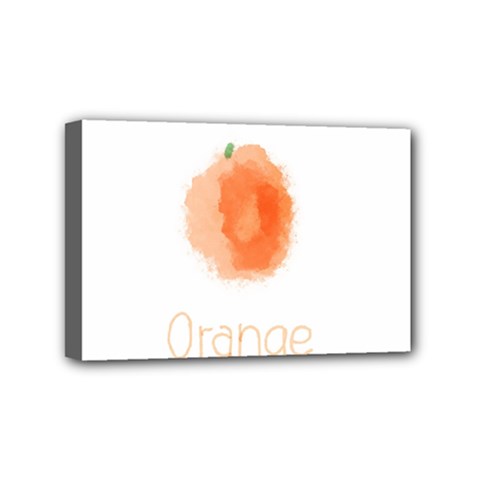 Orange Fruit Watercolor Painted Mini Canvas 6  X 4  (stretched) by Mariart