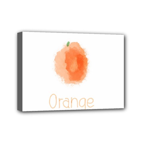 Orange Fruit Watercolor Painted Mini Canvas 7  X 5  (stretched)