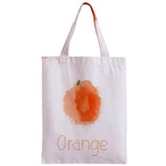 Orange Fruit Watercolor Painted Zipper Classic Tote Bag