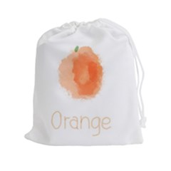 Orange Fruit Watercolor Painted Drawstring Pouch (2xl)