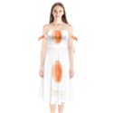 Orange Fruit Watercolor Painted Shoulder Tie Bardot Midi Dress View1