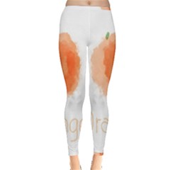 Orange Fruit Watercolor Painted Inside Out Leggings