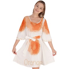Orange Fruit Watercolor Painted Velour Kimono Dress