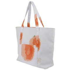 Orange Fruit Watercolor Painted Zip Up Canvas Bag