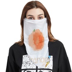 Orange Fruit Watercolor Painted Face Covering Bandana (triangle)