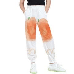 Orange Fruit Watercolor Painted Kids  Elastic Waist Pants