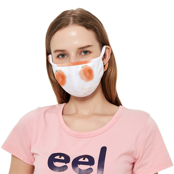 Orange Fruit Watercolor Painted Crease Cloth Face Mask (Adult)