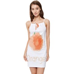 Orange Fruit Watercolor Painted Summer Tie Front Dress