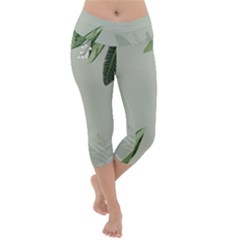 Banana Pattern Plant Lightweight Velour Capri Yoga Leggings by Mariart