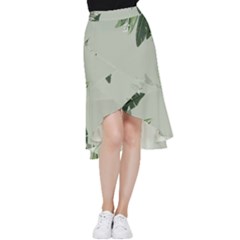 Banana Pattern Plant Frill Hi Low Chiffon Skirt