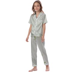 Banana Pattern Plant Kids  Satin Short Sleeve Pajamas Set