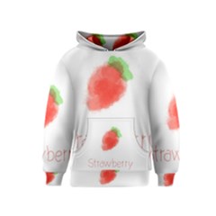 Strawbery Fruit Watercolor Painted Kids  Pullover Hoodie by Mariart