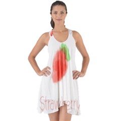 Strawbery Fruit Watercolor Painted Show Some Back Chiffon Dress