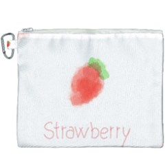 Strawbery Fruit Watercolor Painted Canvas Cosmetic Bag (xxxl)