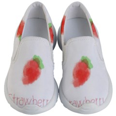 Strawbery Fruit Watercolor Painted Kids Lightweight Slip Ons