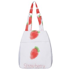 Strawbery Fruit Watercolor Painted Center Zip Backpack