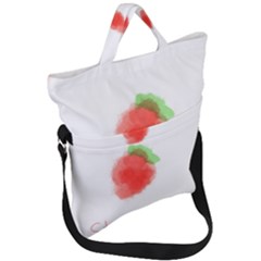 Strawbery Fruit Watercolor Painted Fold Over Handle Tote Bag