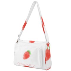 Strawbery Fruit Watercolor Painted Front Pocket Crossbody Bag by Mariart