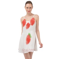 Strawbery Fruit Watercolor Painted Summer Time Chiffon Dress by Mariart