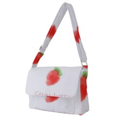 Strawbery Fruit Watercolor Painted Full Print Messenger Bag (l)