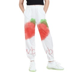 Strawbery Fruit Watercolor Painted Kids  Elastic Waist Pants