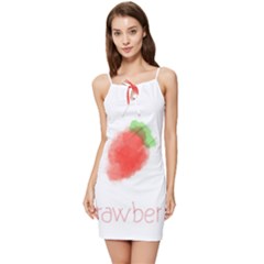 Strawbery Fruit Watercolor Painted Summer Tie Front Dress