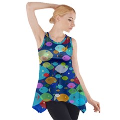 Illustrations Sea Fish Swimming Colors Side Drop Tank Tunic