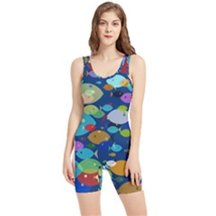 Illustrations Sea Fish Swimming Colors Women s Wrestling Singlet by Alisyart