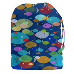 Illustrations Sea Fish Swimming Colors Drawstring Pouch (3xl)