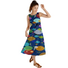 Illustrations Sea Fish Swimming Colors Summer Maxi Dress by Alisyart