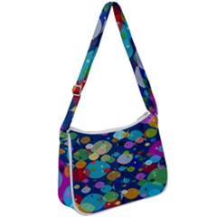 Illustrations Sea Fish Swimming Colors Zip Up Shoulder Bag