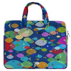 Illustrations Sea Fish Swimming Colors Double Pocket Laptop Bag