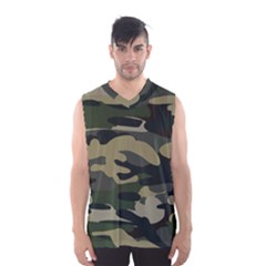 Green Military Camouflage Pattern Men s Basketball Tank Top by fashionpod