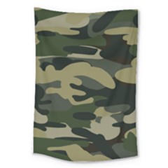 Green Military Camouflage Pattern Large Tapestry by fashionpod