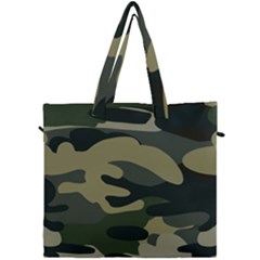 Green Military Camouflage Pattern Canvas Travel Bag by fashionpod