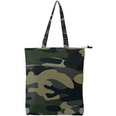 Green Military Camouflage Pattern Double Zip Up Tote Bag by fashionpod