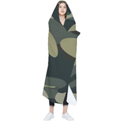 Green Military Camouflage Pattern Wearable Blanket by fashionpod