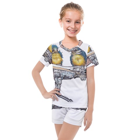 Biker Chicks - By Larenard Kids  Mesh Tee And Shorts Set by LaRenard