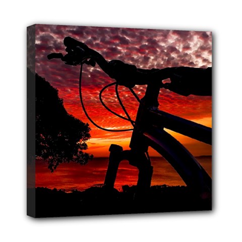 Mountain Bike Parked At Waterfront Park003 Mini Canvas 8  X 8  (stretched) by dflcprintsclothing