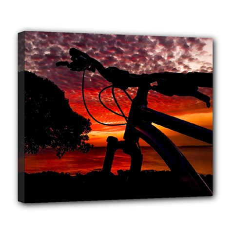 Mountain Bike Parked At Waterfront Park003 Deluxe Canvas 24  X 20  (stretched) by dflcprintsclothing