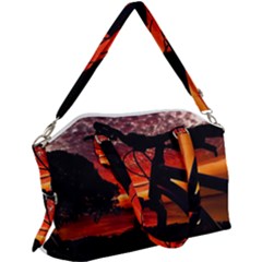 Mountain Bike Parked At Waterfront Park003 Canvas Crossbody Bag by dflcprintsclothing