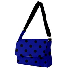 Large Black Polka Dots On Admiral Blue - Full Print Messenger Bag (s) by FashionLane