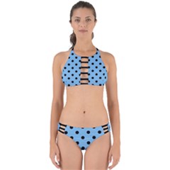 Large Black Polka Dots On Aero Blue - Perfectly Cut Out Bikini Set by FashionLane