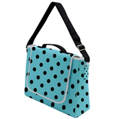 Large Black Polka Dots On Arctic Blue - Box Up Messenger Bag by FashionLane